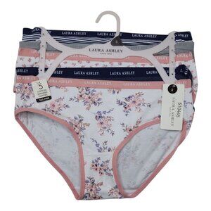 Laura Ashley Womens Cotton Spandex Panties Tag Free Small Floral Solid Striped
